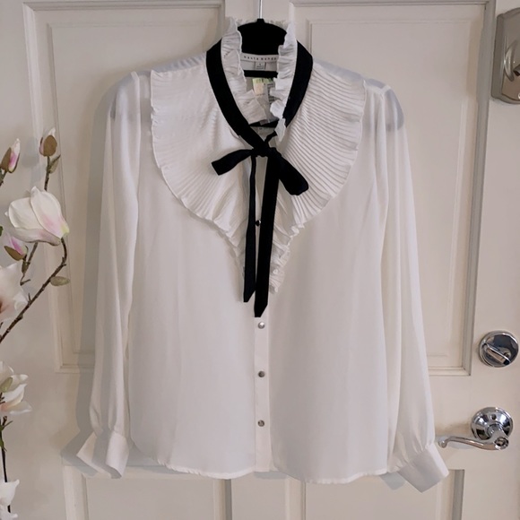 HAUTE MONDE White Blouse with Bow - Picture 4 of 4